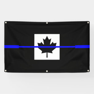 Thin Blue Line on Canadian Flag Design Banner
