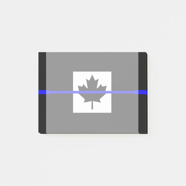 Thin Blue Line on Canadian Flag Post-it Notes (Front)