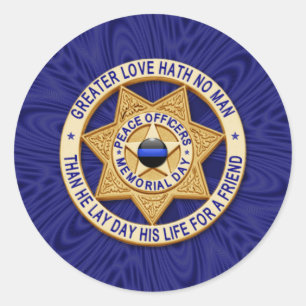 Thin Blue Line One-of-a-Kind Classic Round Sticker