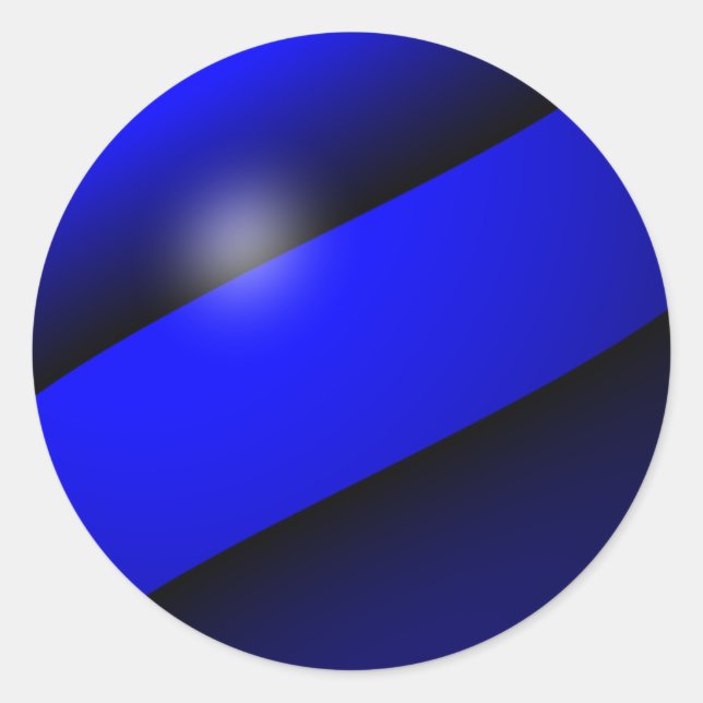 Thin Blue Line One-of-a-Kind Classic Round Sticker (Front)