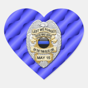 Thin Blue Line One-of-a-Kind Heart Sticker