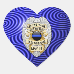 Thin Blue Line One-of-a-Kind Heart Sticker