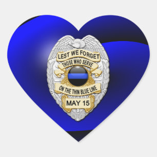 Thin Blue Line One-of-a-Kind Heart Sticker