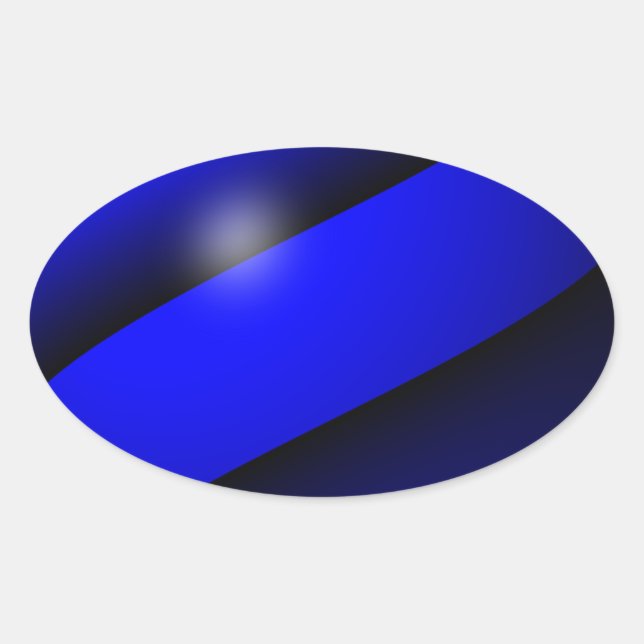 Thin Blue Line One-of-a-Kind Oval Sticker (Front)
