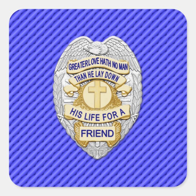 Thin Blue Line One-of-a-Kind Square Sticker (Front)