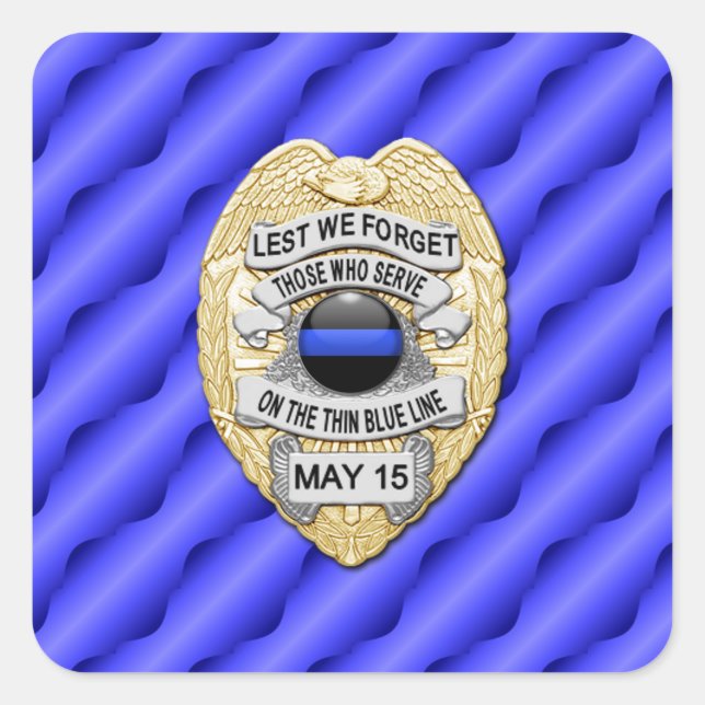 Thin Blue Line One-of-a-Kind Square Sticker (Front)