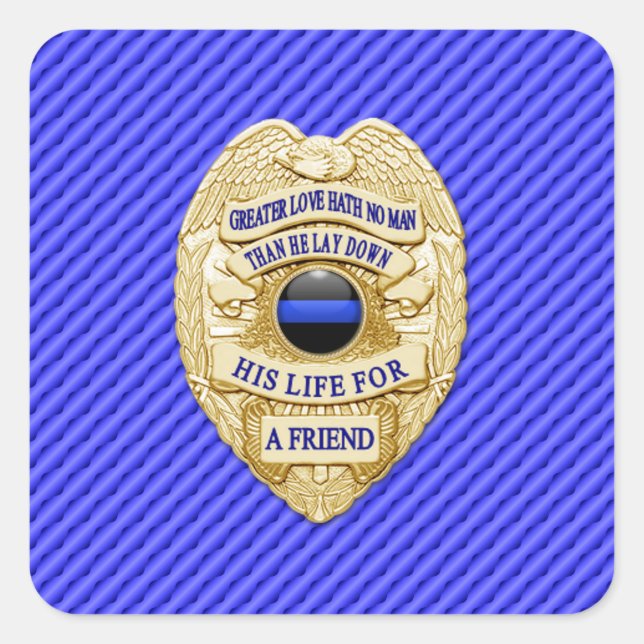 Thin Blue Line One-of-a-Kind Square Sticker (Front)