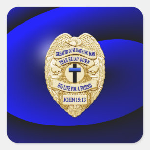 Thin Blue Line One-of-a-Kind Square Sticker