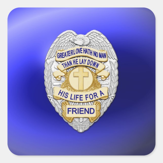 Thin Blue Line One-of-a-Kind Square Sticker (Front)