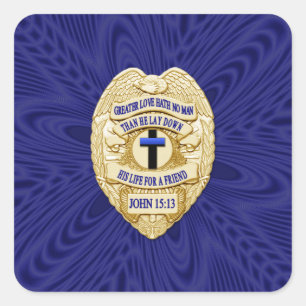 Thin Blue Line One-of-a-Kind Square Sticker