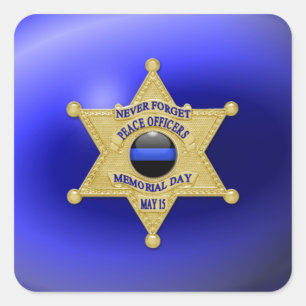 Thin Blue Line One-of-a-Kind Square Sticker