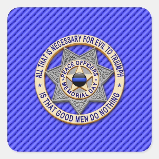 Thin Blue Line One-of-a-Kind Square Sticker (Front)