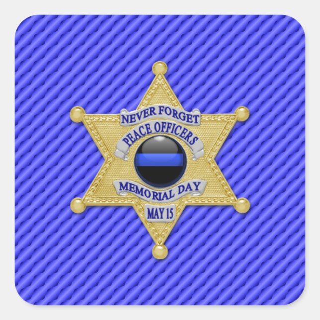 Thin Blue Line One-of-a-Kind Square Sticker (Front)