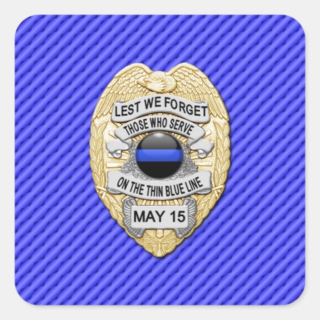 Thin Blue Line One-of-a-Kind Square Sticker (Front)