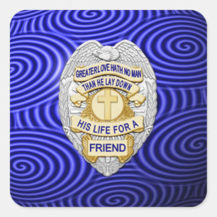 Thin Blue Line One-of-a-Kind Square Sticker