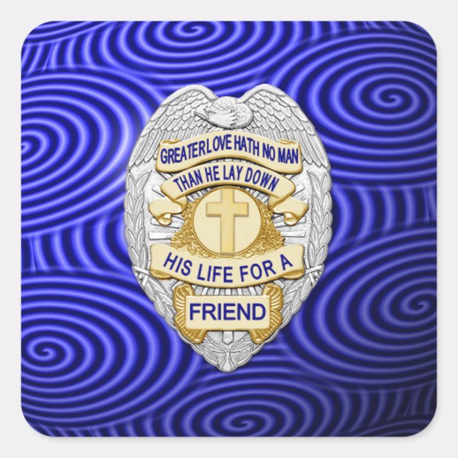Thin Blue Line One-of-a-Kind Square Sticker (Front)