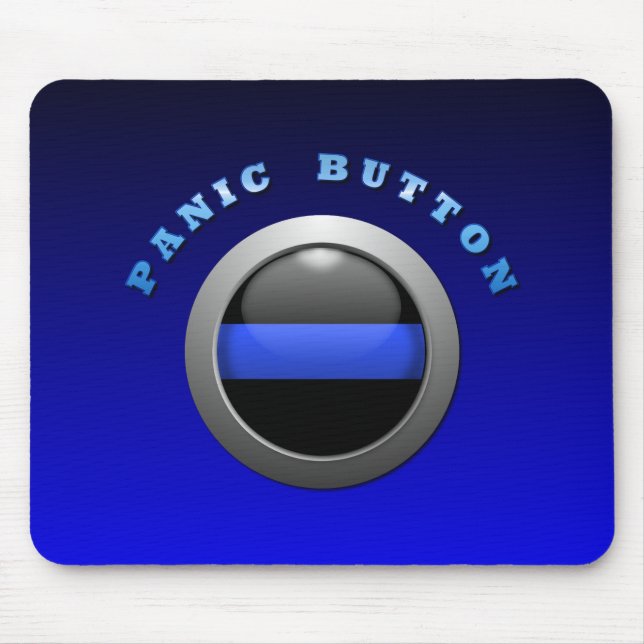 Thin Blue Line - Panic Button Mouse Pad (Front)