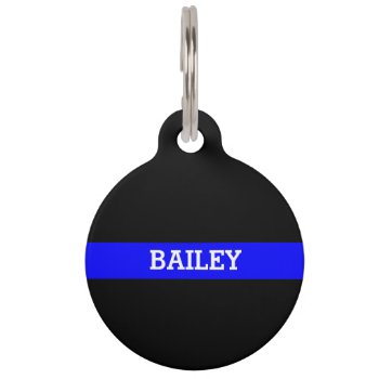 Thin Blue Line - Personalized Custom Pet Tag by American_Police at Zazzle