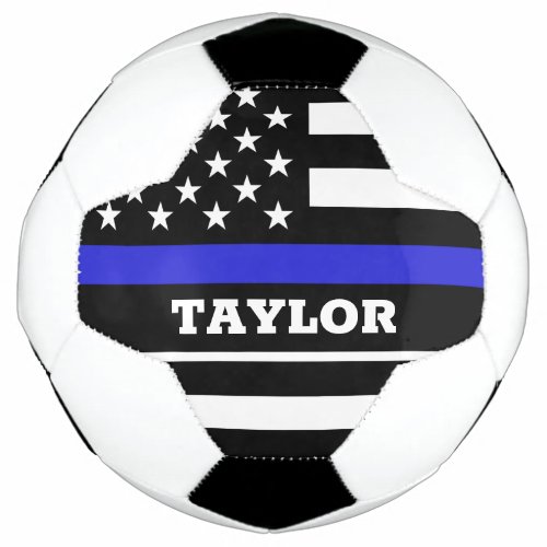 Thin Blue Line  personalized Football USA flag Soccer Ball
