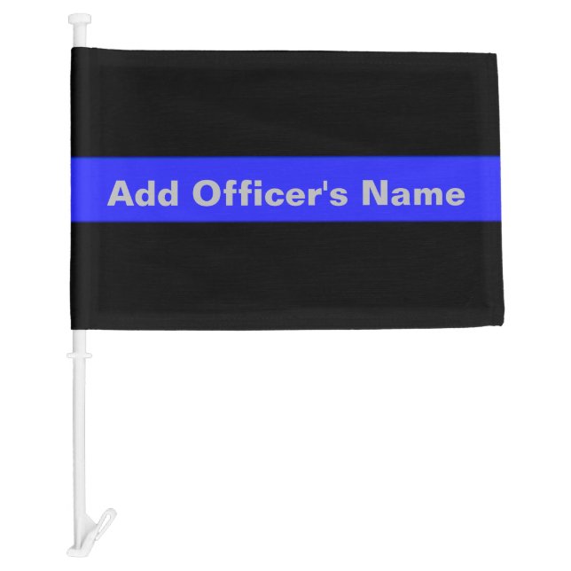 Thin Blue Line Personalized Funeral Flag (Front)