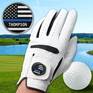 Thin Blue Line Personalized Name Police Officer Golf Glove