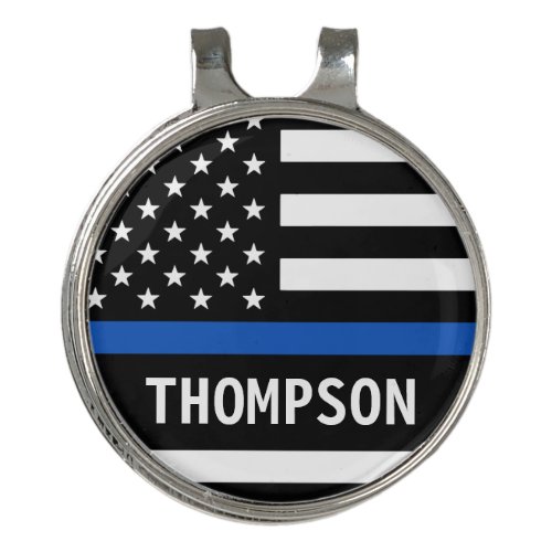 Thin Blue Line Personalized Name Police Officer Golf Hat Clip - Thin Blue Line Police Golf Ball Marker - USA American flag design in Police Flag colors, modern black blue design . This personalized police golf hat clip are perfect law enforcement officer gifts, police retirement gifts, police officer gifts. Personalize these police thin blue line golf hat clips with police officers name.
 COPYRIGHT © 2020 Judy Burrows, Black Dog Art - All Rights Reserved. Thin Blue Line Personalized Name Police Officer golf hat clip