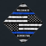 Thin Blue Line Personalized Police Dog Bandana<br><div class="desc">Thin Blue Line Bandana - American flag in Police Flag colors, distressed design . Personalize with police dog name. This personalized police dog bandana is perfect for police and law enforcement families and all those who support them . COPYRIGHT © 2020 Judy Burrows, Black Dog Art - All Rights Reserved....</div>
