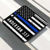 Thin Blue Line Police Cops American Flag Seat Cushion