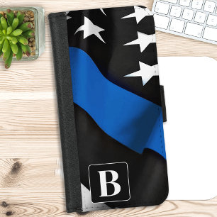 Thin Blue Line Personalized Police iPhone 8/7 Wallet Case