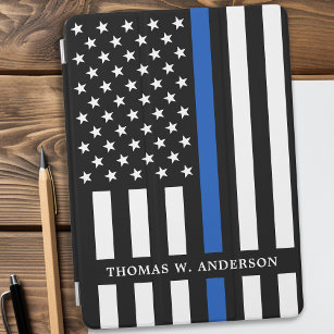 Thin Blue Line Personalized Police Officer iPad Mini Cover