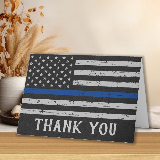Thin Blue Line Personalized Police Officer Thank You Card (Creator Uploaded)