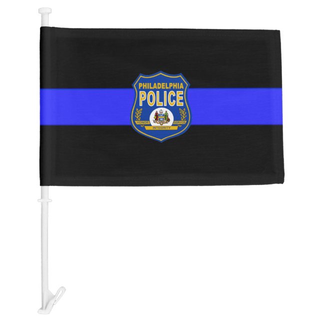 Thin Blue Line Phily PD Memorial Funeral Flag (Front)