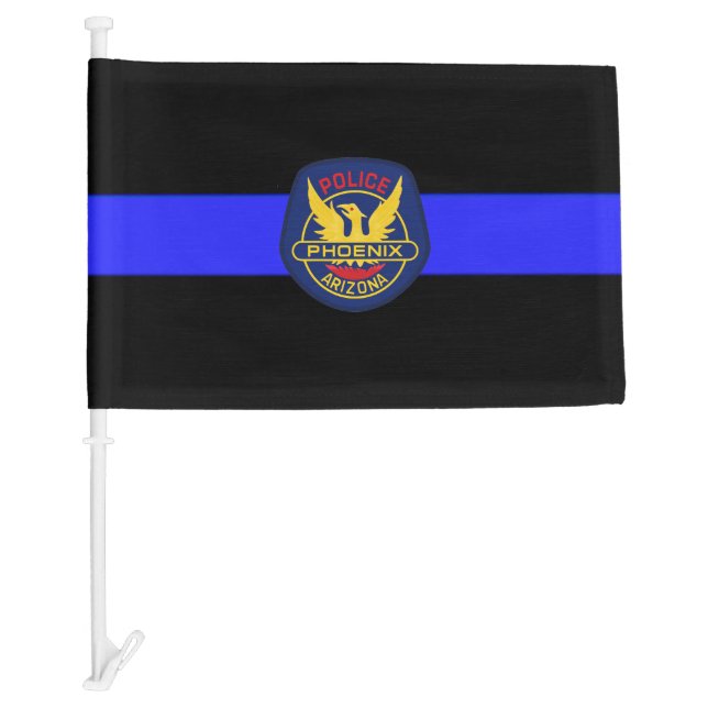 Thin Blue Line Phoenix PD Memorial Funeral Flag (Front)