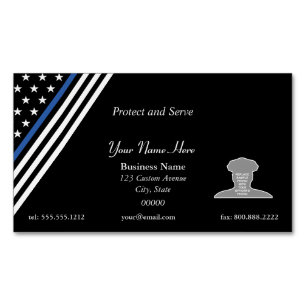 Thin Blue Line Photo Business Card Magnet
