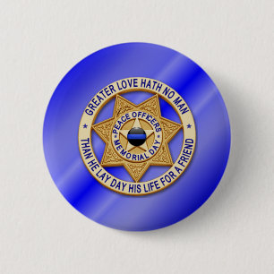 Thin Blue Line Pinback Button