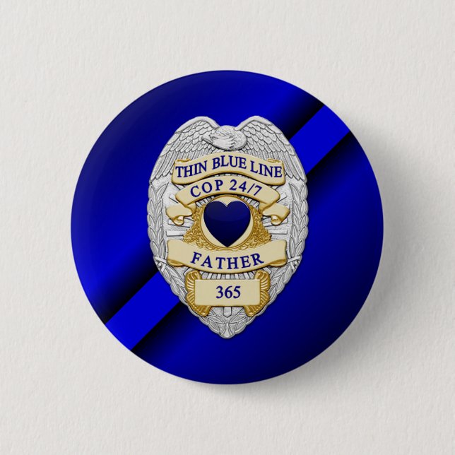 Thin Blue Line Pinback Button (Front)