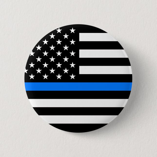 "THIN BLUE LINE" PINBACK BUTTON (Front)