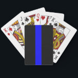 Thin Blue Line Playing Cards<br><div class="desc">The Thin Blue Line is a symbol used by law enforcement in the United States and Canada to commemorate fallen officers and to symbolize the relationship of the police in the community as the protectors of the citizenry from the criminal element.</div>