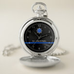 Thin Blue Line Pocket Watch<br><div class="desc">The Thin Blue Line is a symbol used by law enforcement.</div>