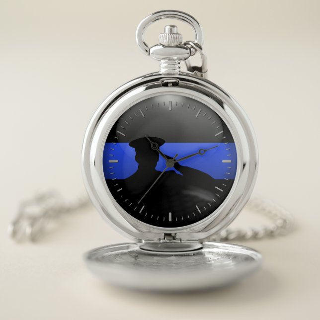 Thin Blue Line Pocket Watch (Inside)
