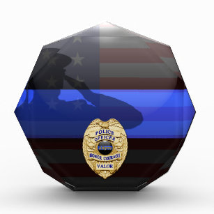 Law Enforcement Thin Blue Line. Personalized Badge Promotion Denver Sheriff Badge Plaque Retirement Gift