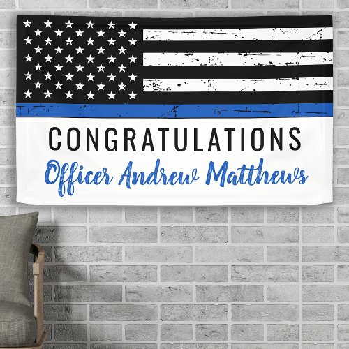 Thin Blue Line Police Academy Graduation Party Ban Banner