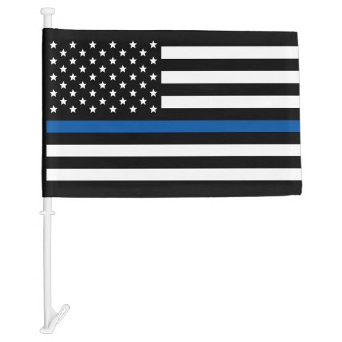 Thin Blue Line Police American Car Flag