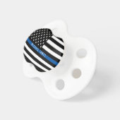 Thin Blue Line Police American Flag Monogram Pacifier | Zazzle