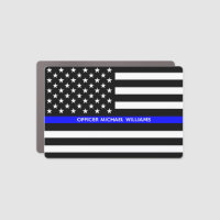 Thin Blue Line Police American Flag Personalized