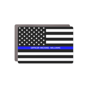 Thin Blue Line Police American Flag Personalized Car Magnet