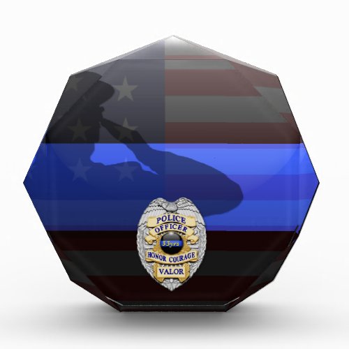 Thin Blue Line _ Police Anniversary Customize It Acrylic Award