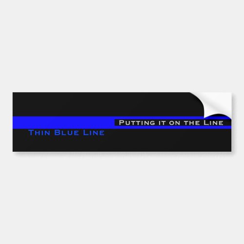 Thin Blue Line Police Appreciation LEO Bumper Sticker