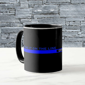 Thin Blue Line Police Appreciation With Name Mug by Shellibean_on_zazzle at Zazzle