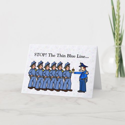 Thin Blue Line Police Birthday Card